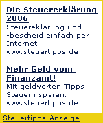 Steuer-Spar-Erkl�rung
2007 - Sparen Sie mehr Geld. Jetzt versandkostenfrei!