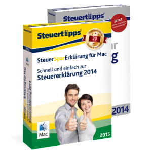 SteuerSparErklärung 2014 und 2015 im Paket, Mac-Version SteuerSparErklärung 2014 und 2015 im Paket, Mac-Version