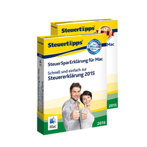 SteuerSparErklärung 2015 und 2016 im Paket, Mac-Version SteuerSparErklärung 2015 und 2016 im Paket, Mac-Version