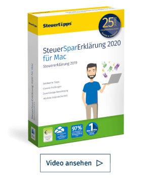 SteuerSparErklärung 2020 für Mac